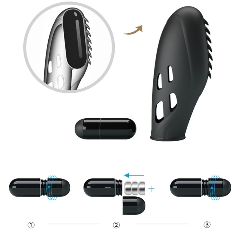 PRETTY LOVE - VIBRATORE DA DITO IN SILICONE GILO NERO - immagine 7