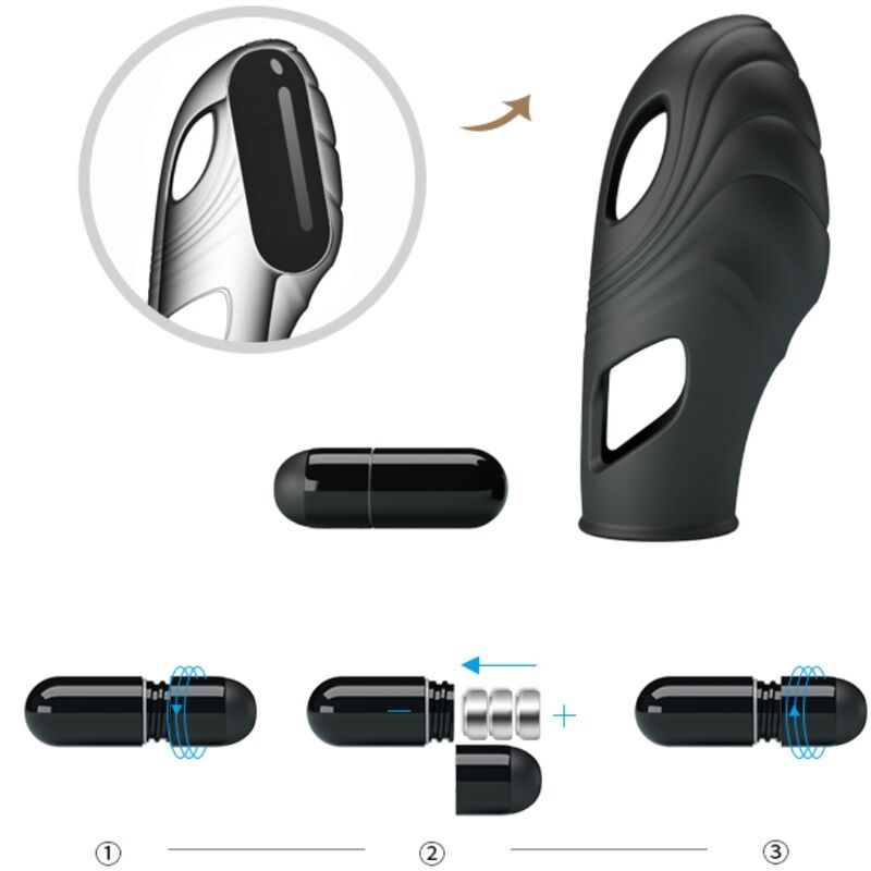 PRETTY LOVE - VIBRATORE DA DITA IN SILICONE LICH NERO - immagine 8