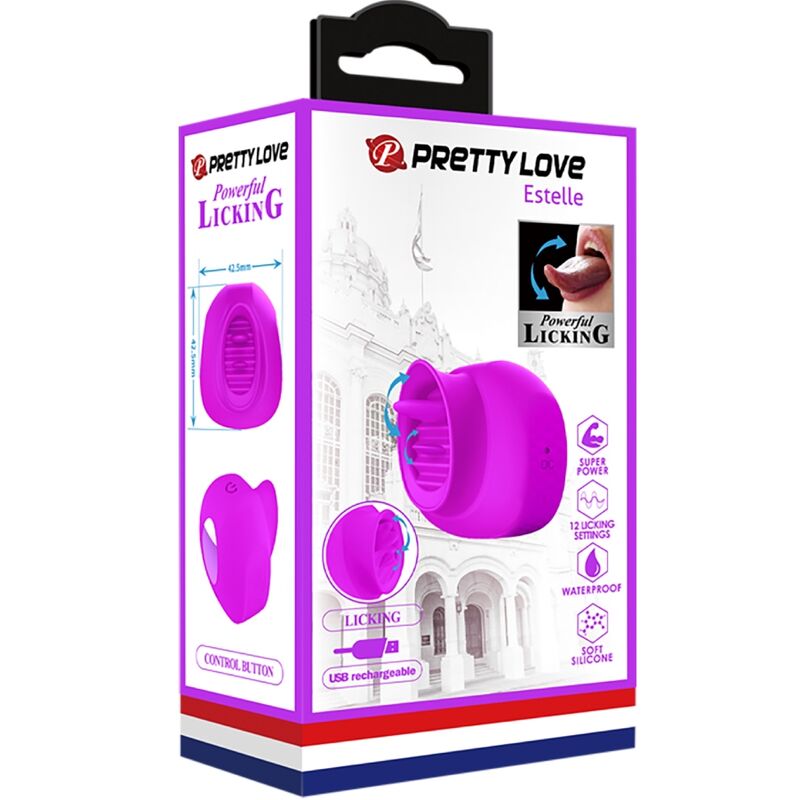 PRETTY LOVE - ESTELLE STIMOLATORE PER CLITORIDE LINGUA 12 VIBRAZIONI VIOLA - immagine 6