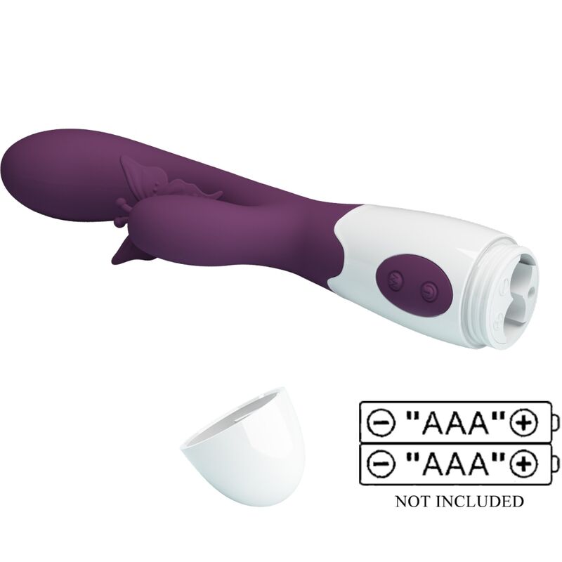 PRETTY LOVE - BUTTERFLY KISS VIBRATORE RABBIT E STIMOLATORE PUNTO G VIOLA - immagine 5