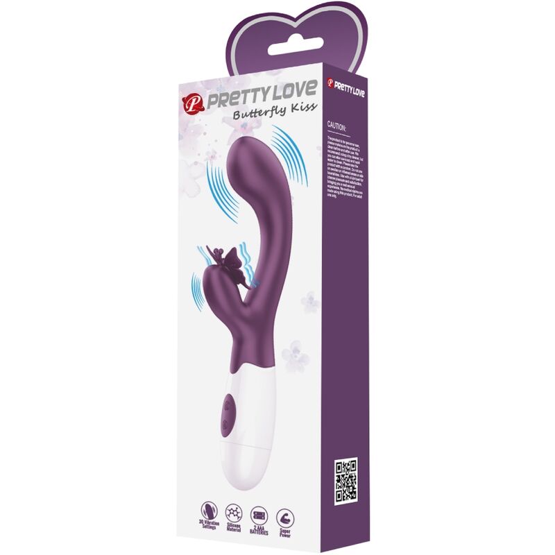 PRETTY LOVE - BUTTERFLY KISS VIBRATORE RABBIT E STIMOLATORE PUNTO G VIOLA - immagine 6