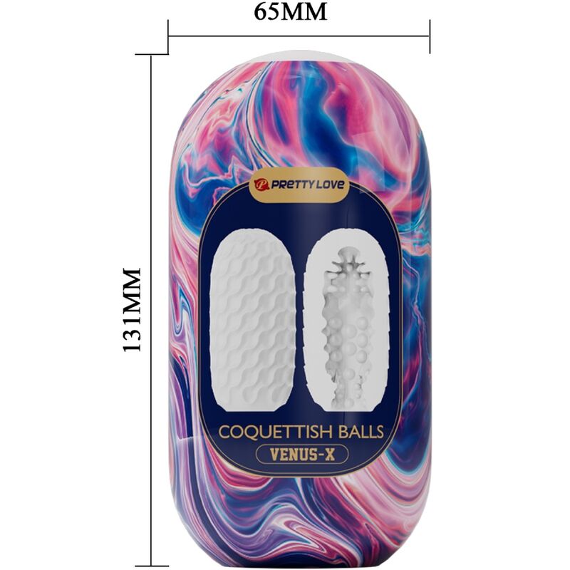 PRETTY LOVE - COQUETISH BALLS SILICONE MASTURBATORE MASCHILE BIANCO - immagine 3