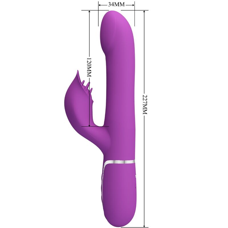 PRETTY LOVE - VIBRATORE E STIMOLATORE MULTIFUNZIONE 4 IN 1 VIOLA - immagine 5