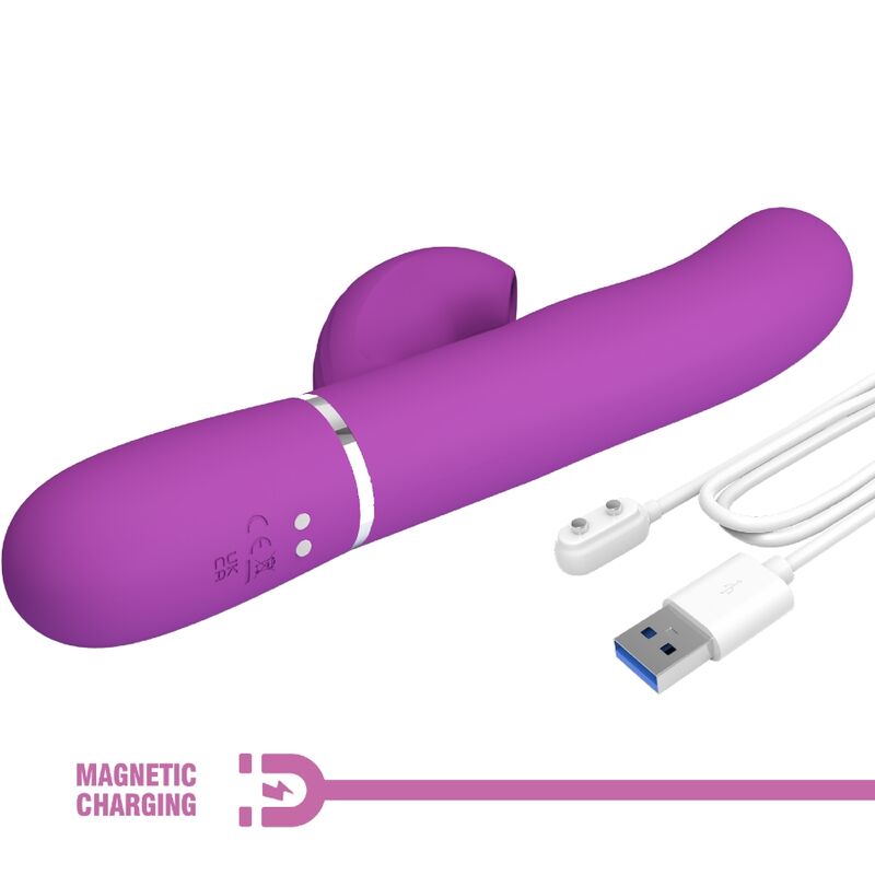 PRETTY LOVE - PERLITA 3 IN 1 VIBRATORE MULTIFUNZIONE CONIGLIO VIOLA - immagine 7