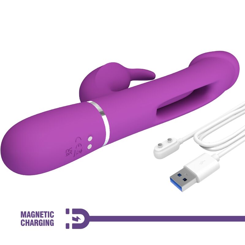 PRETTY LOVE - KAMPAS 3 IN 1 MULTIFUNZIONE VIBRATORE CONIGLIO VIOLA - immagine 7