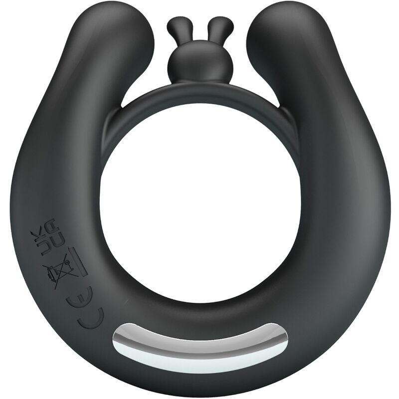 PRETTY LOVE - ANELLO VIBRANTE DAHLIA + STIMOLATORE CLITORIDEO 12 VIBRAZIONI NERO - immagine 2