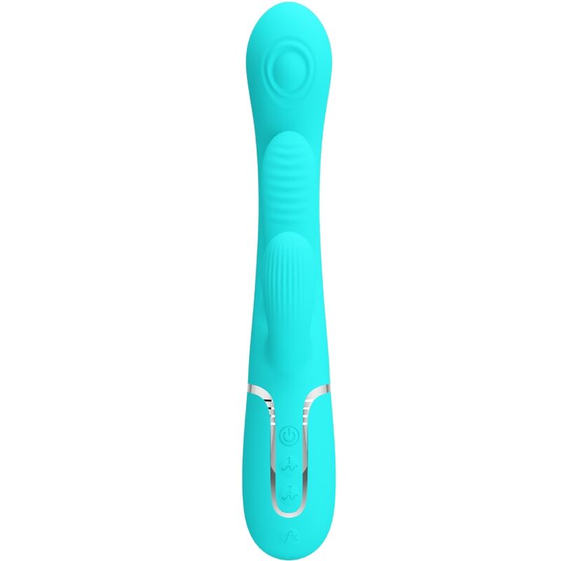 PRETTY LOVE - SHANIA TRIPLE RABBIT VIBRATORE MULTIFUNZIONE 3 IN 1 BLU - immagine 2