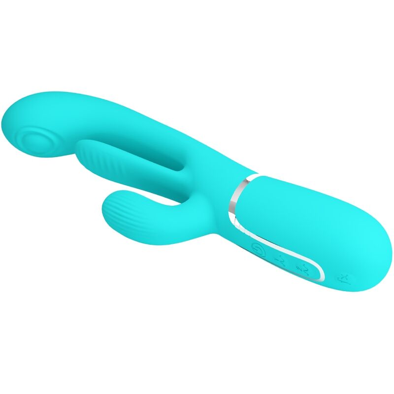PRETTY LOVE - SHANIA TRIPLE RABBIT VIBRATORE MULTIFUNZIONE 3 IN 1 BLU - immagine 3
