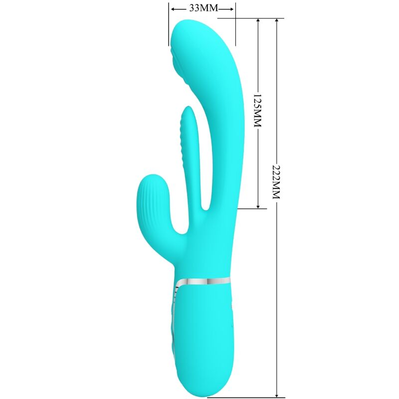 PRETTY LOVE - SHANIA TRIPLE RABBIT VIBRATORE MULTIFUNZIONE 3 IN 1 BLU - immagine 7