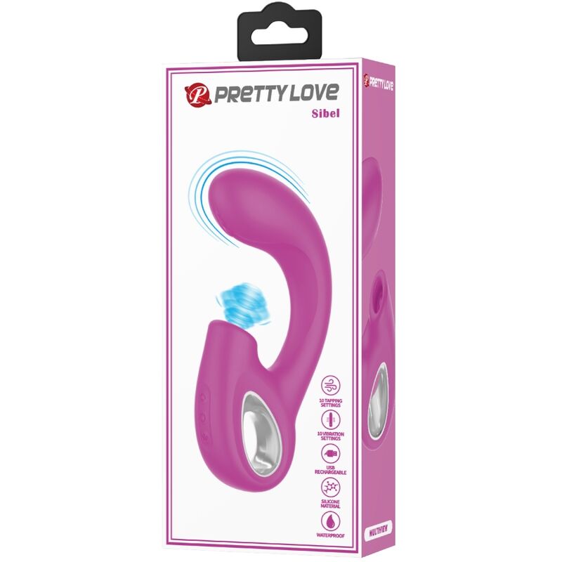 PRETTY LOVE - SIBEL SIBEL VIBRATORE PUNTO G + STIMOLATORE CLITORIDEO 10 VIBRAZIONI VIOLA - immagine 7