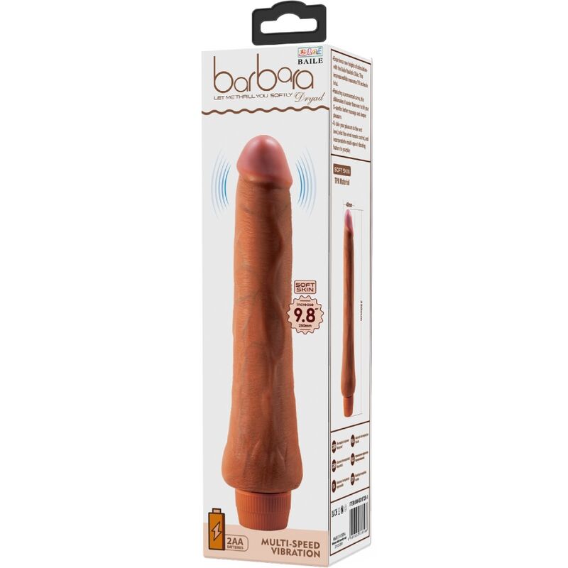 BAILE - DRYAD VIBRATORE REALISTICO 25 CM MULATTO - immagine 6