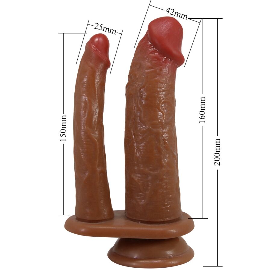 PRETTY LOVE - GORAN DOPPIO DILDO REALISTICO NATURALE MULATO - immagine 5
