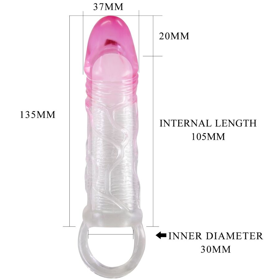 PRETTY LOVE - ODES REALISTICO 2 CM GUAINA DI ALLARGAMENTO PER PENE ROSA - immagine 6