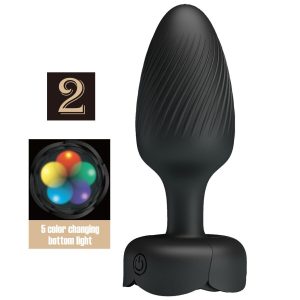 PRETTY LOVE - VARIAN PLUG ANALE CON LUCE LED NERO 10,8 CM