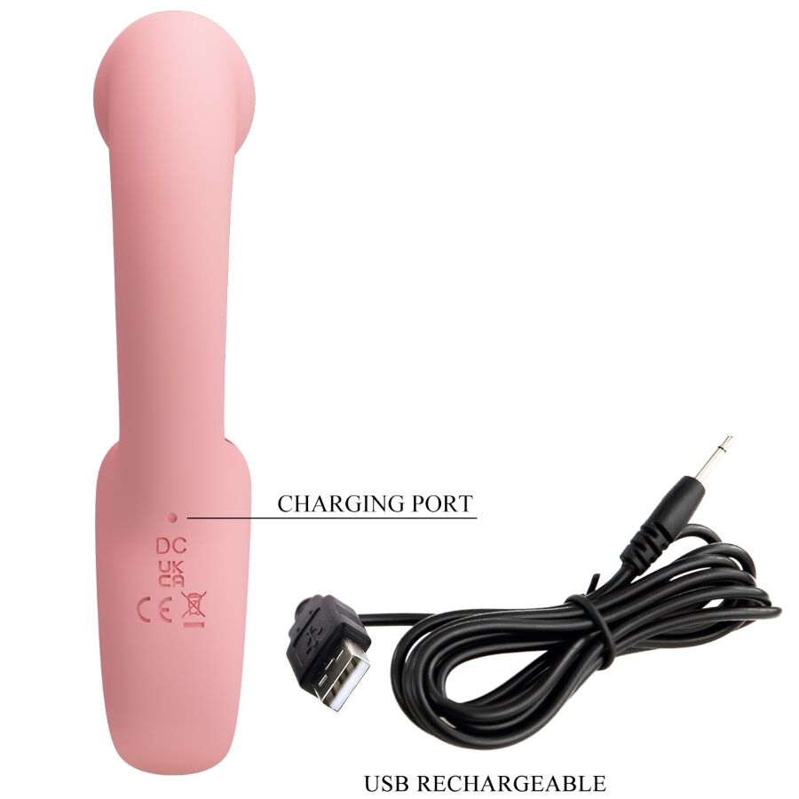 PRETTY LOVE - ERYNNYES VIBRATORE PUNTO G + STIMOLATORE CLITORIDEO 10 VIBRAZIONI ROSA - immagine 8