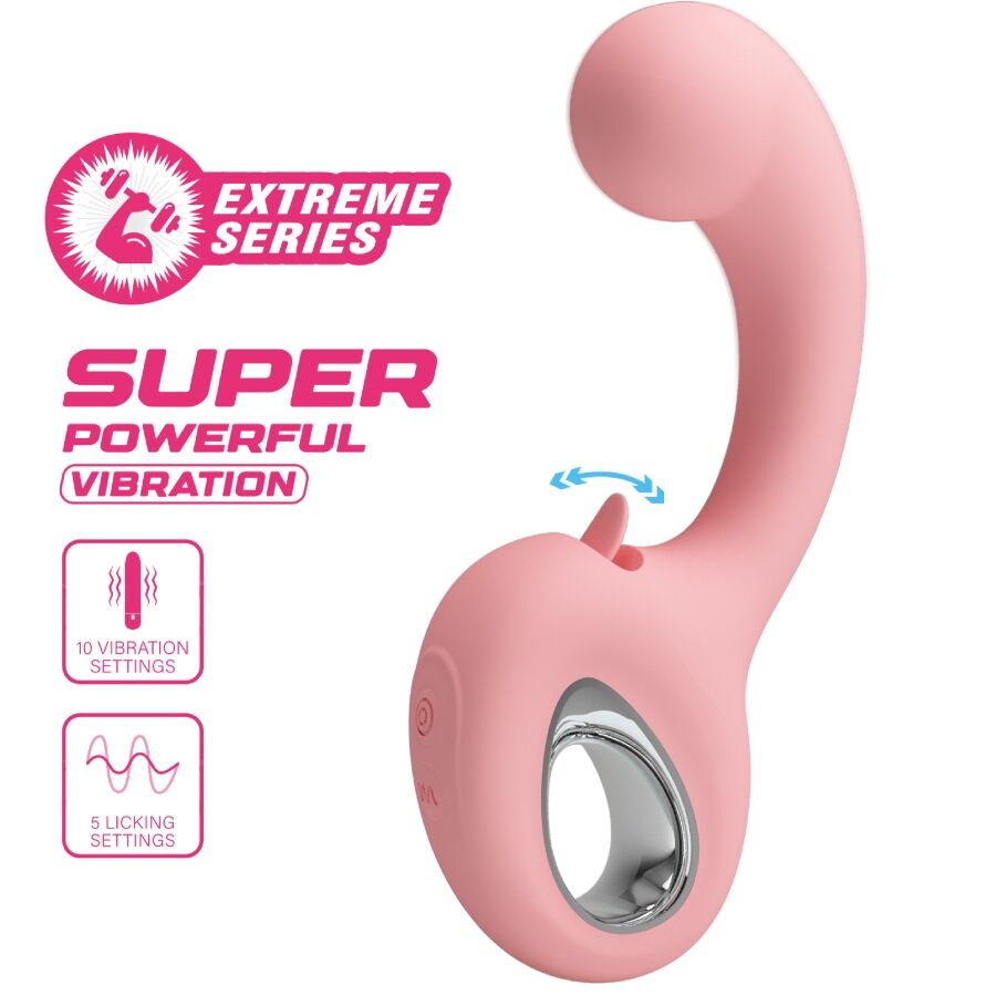 PRETTY LOVE - ERYNNYES VIBRATORE PUNTO G + STIMOLATORE CLITORIDEO 10 VIBRAZIONI ROSA - immagine 6