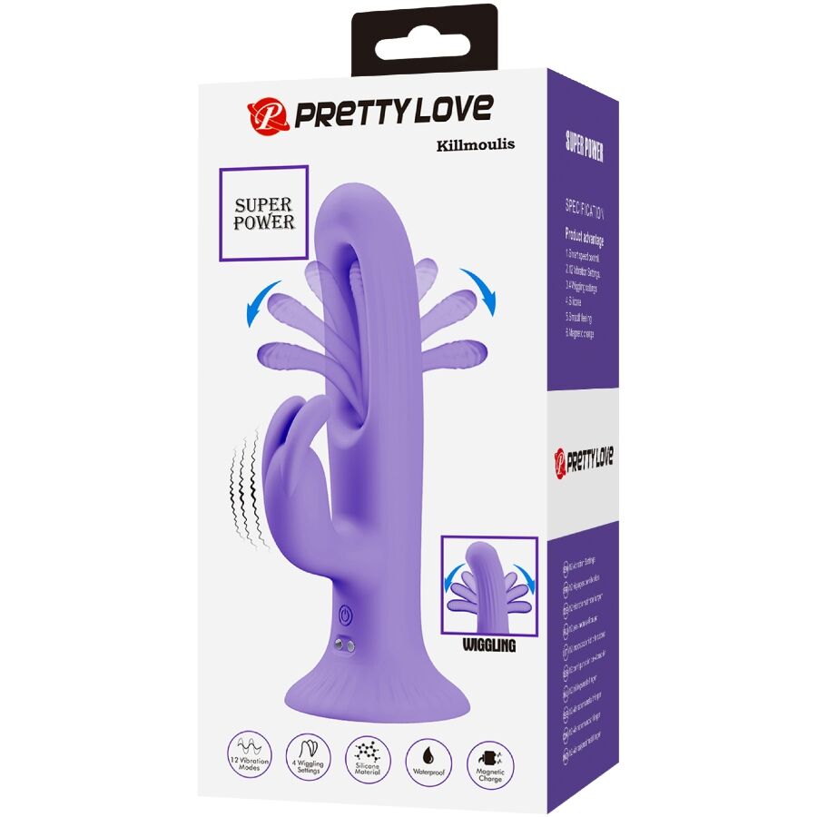 PRETTY LOVE - VIBRATORE CONIGLIO KILLMOULIS 12 MODALITÀ DI VIBRAZIONE VIOLA - immagine 9