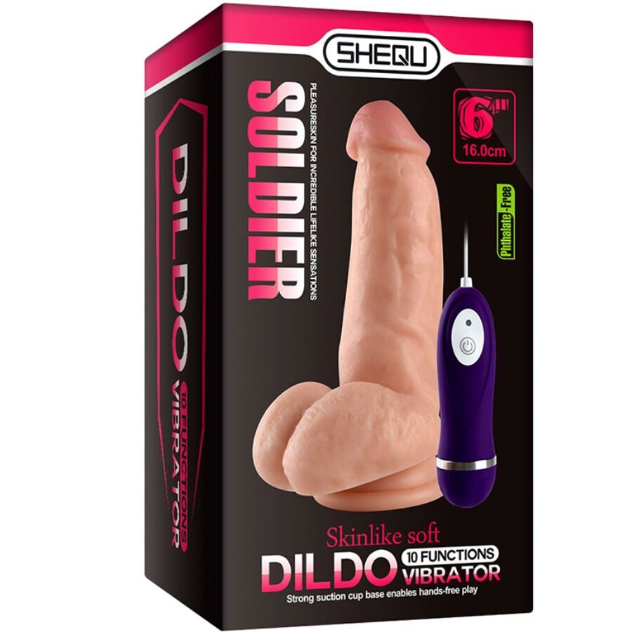 SHEQU - DILDO VIBRATORE SOLDATO CON TELECOMANDO 16 CM - immagine 7