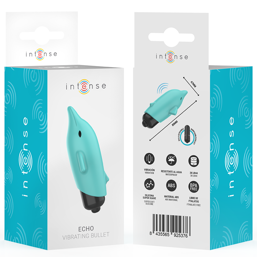INTENSE - ECHO VIBRANTE BULLET DELFINO BLU 8 X 4,7 CM - immagine 7