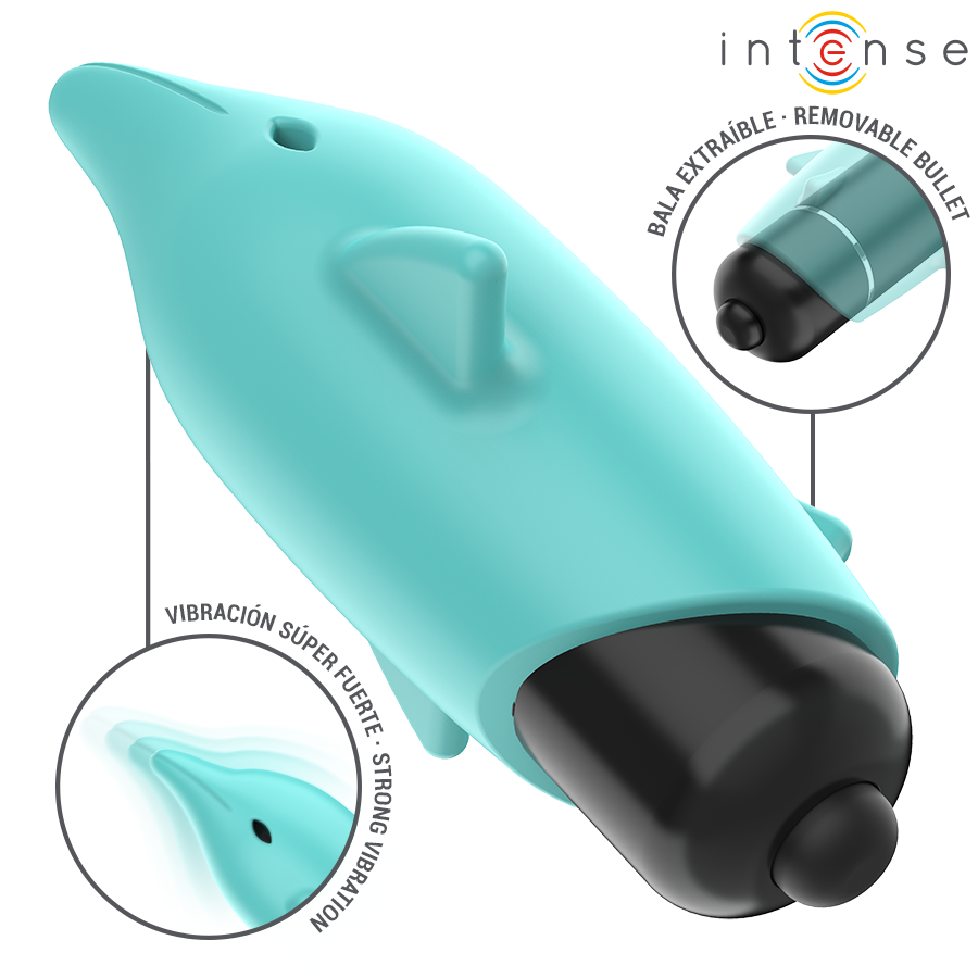 INTENSE - ECHO VIBRANTE BULLET DELFINO BLU 8 X 4,7 CM - immagine 4