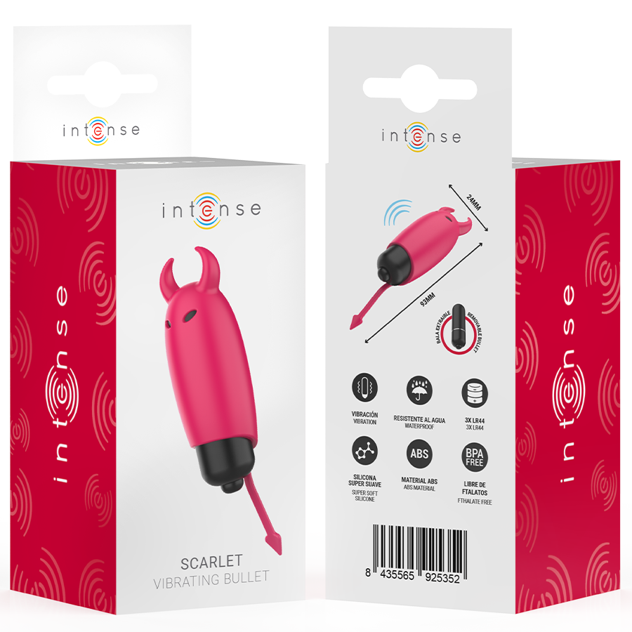 INTENSE - PROIETTILE VIBRANTE SCARLATTO RED DEMON 9,3 X 2,4 CM - immagine 7
