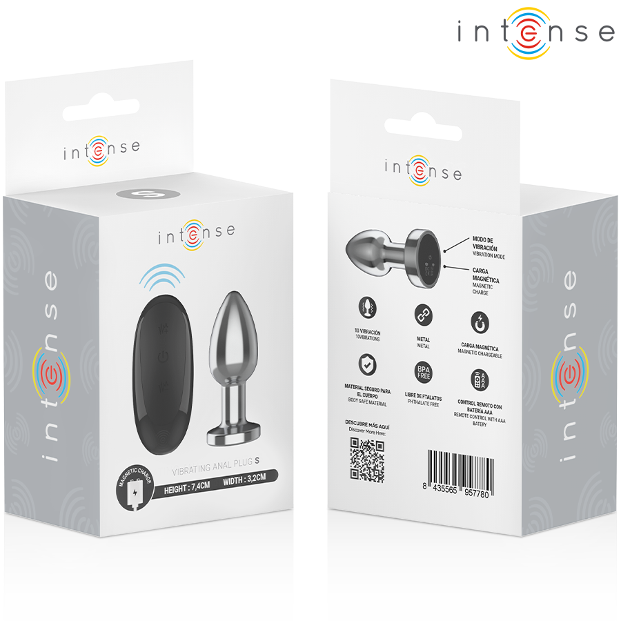 INTENSE - PLUG ANALE 10 VIBRAZIONI METALLO CON TELECOMANDO S - immagine 8