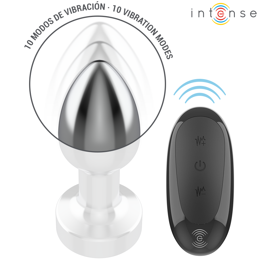 INTENSE - PLUG ANALE 10 VIBRAZIONI METALLO CON TELECOMANDO S - immagine 4