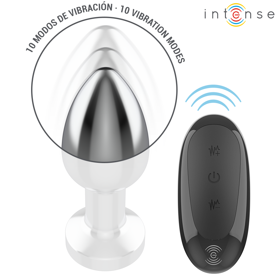 INTENSE - PLUG ANALE 10 VIBRAZIONI METALLO CON TELECOMANDO M - immagine 4