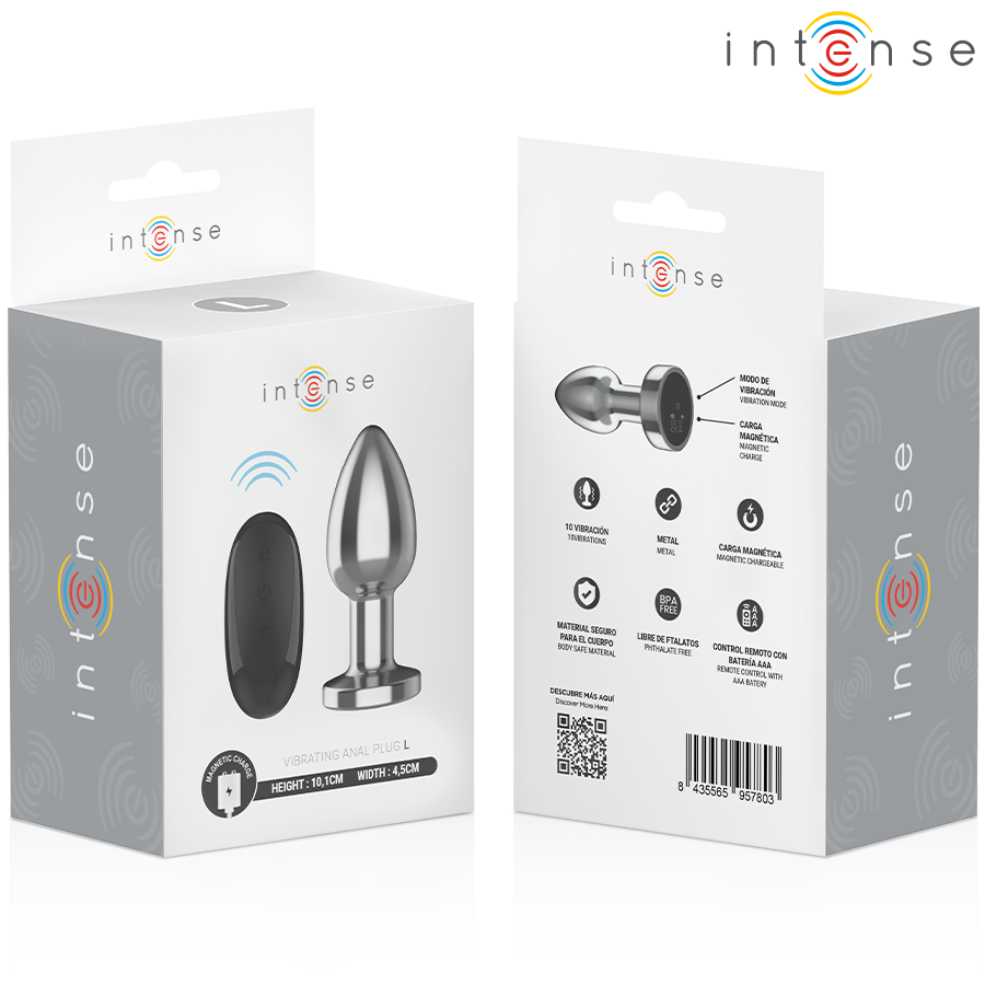 INTENSE - PLUG ANALE 10 VIBRAZIONI METALLO CON TELECOMANDO L - immagine 8
