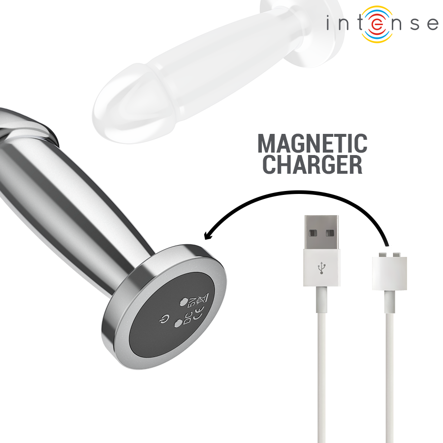 INTENSE - ANAL PLUG 10 VIBRAZIONI DILDO METALLO CON TELECOMANDO S - immagine 7