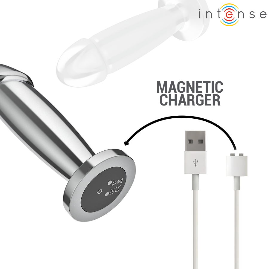INTENSE - ANAL PLUG 10 VIBRAZIONI DILDO METALLO CON TELECOMANDO M - immagine 7