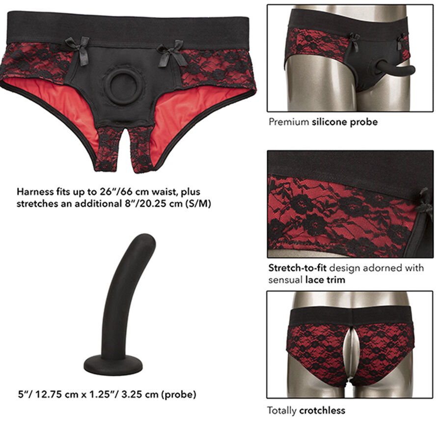CALEXOTICS - SCANDAL SET DE BRAGUITAS SIN ENTREPIERNAS CON DIDLO TALLA S/M - immagine 6