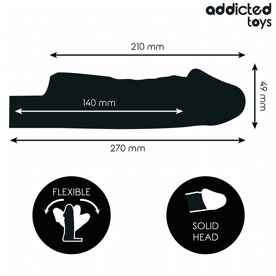 ADDICTED TOYS - GUAINA PER PENE TRASPARENTE TAGLIA M 27 CM - immagine 4