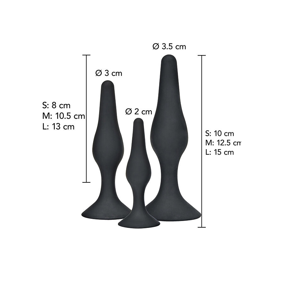 TOYJOY - ANAL PLAY CURVY COMPANIONS PLUG ANALE 3 PEZZI NERO - immagine 2