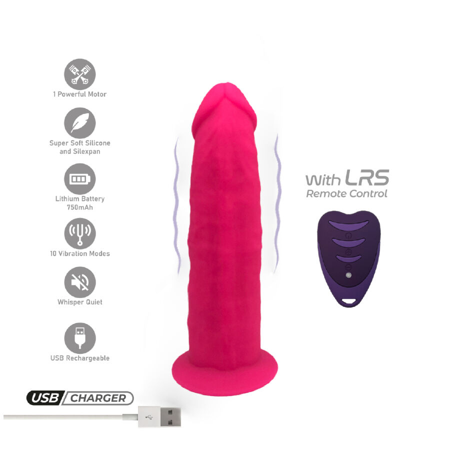 SILEXD - MODELLO PENE REALISTICO 2 ROSA + TELECOMANDO LRS 17 CM - immagine 2