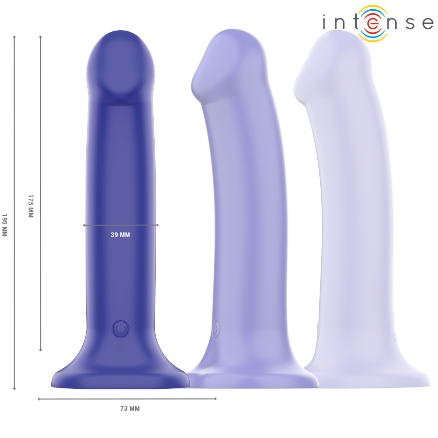 INTENSE - VIBRATORE VICTORIA CON VENTOSA 10 VIBRAZIONI BLU SCURO TELECOMANDO - immagine 2