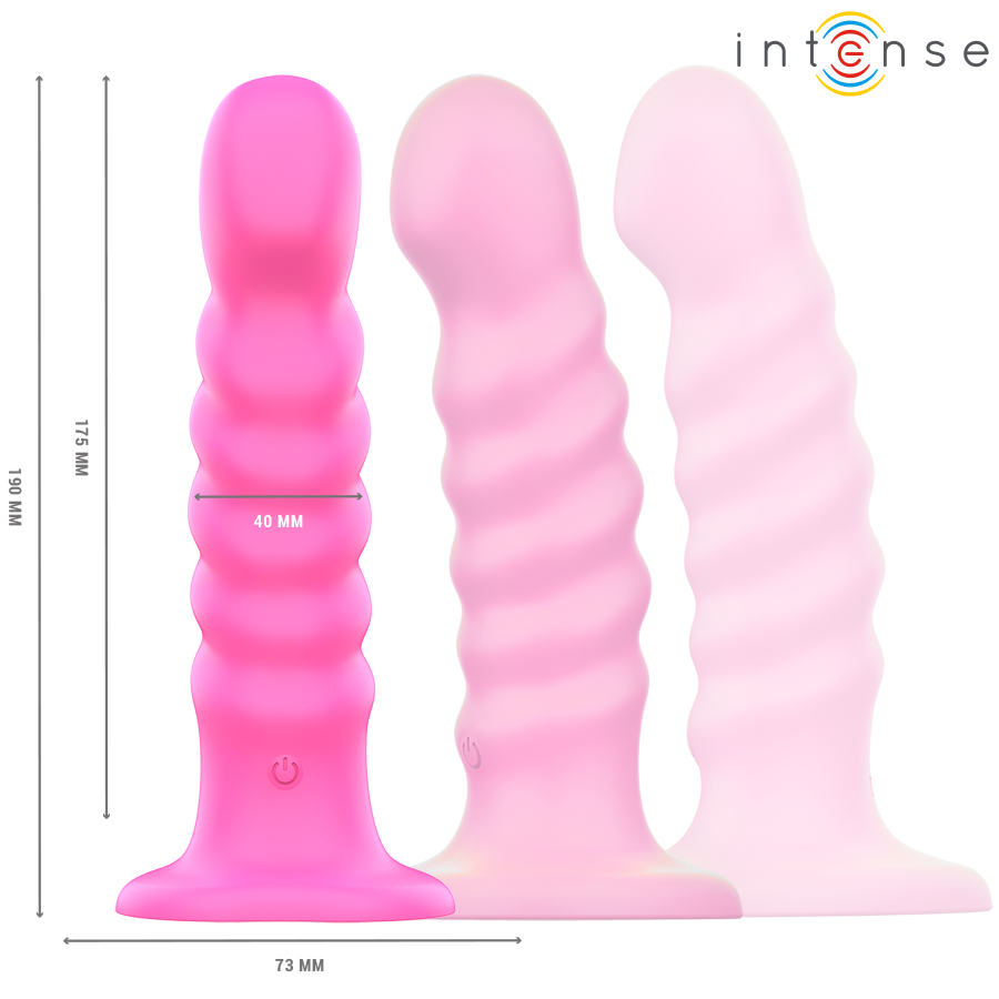 INTENSE - VIBRATORE CINDY TAGLIA L DESIGN A SPIRALE 10 VIBRAZIONI ROSA TELECOMANDO - immagine 2