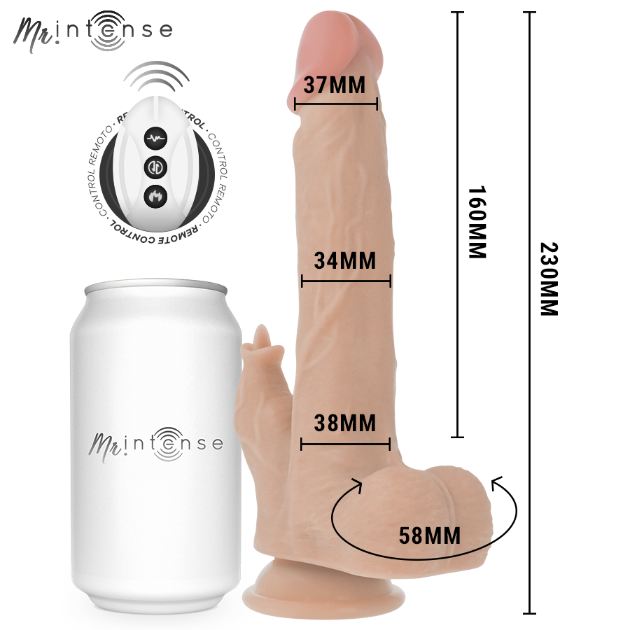 MR INTENSE - REDFORD MULTIFUNZIONE REALISTICO CON VIBRAZIONE E TELECOMANDO SU E GIÙ 23 CM -O- 3,5 CM - immagine 2