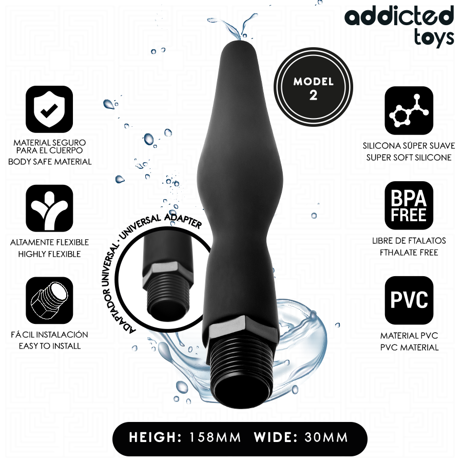 ADDICTED TOYS - PULITORE ANALE CON ADATTATORE UNIVERSALE MODELLO 2 - immagine 2