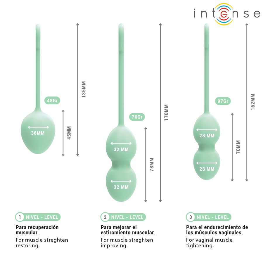 INTENSE - KIT PALLINE KEGEL CHARLI VERDE CHIARO - immagine 5