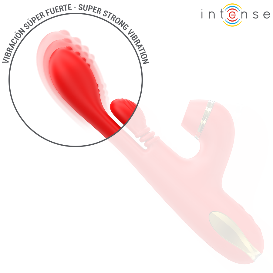 INTENSE - KATY STIMOLATORE CLITORIDEO MULTIFUNZIONE 4 TESTINE INTERCAMBIABILI ROSSO - immagine 7