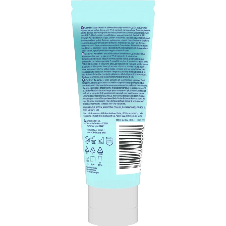 CONTROL - LUBRIFICANTE AQUAFEEL CON ACIDO IALURONICO 80 ML - immagine 2