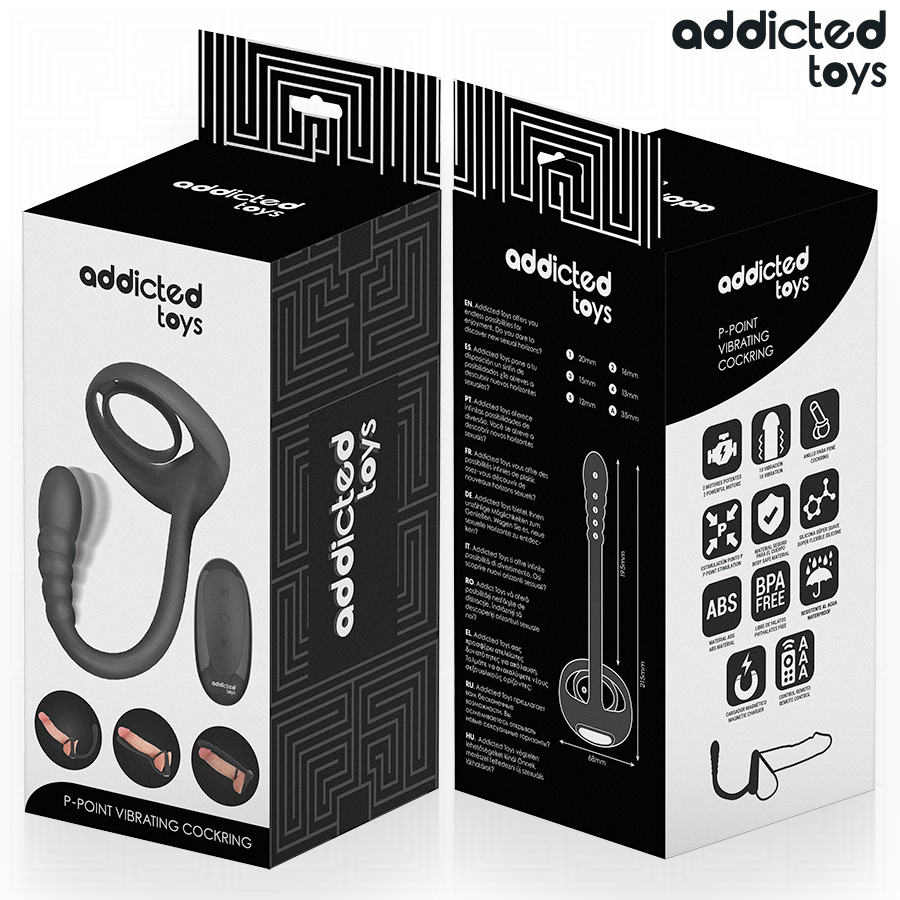 ADDICTED TOYS - ANELLO VIBRANTE PER IL PENE CON TELECOMANDO P-SPOT - immagine 3
