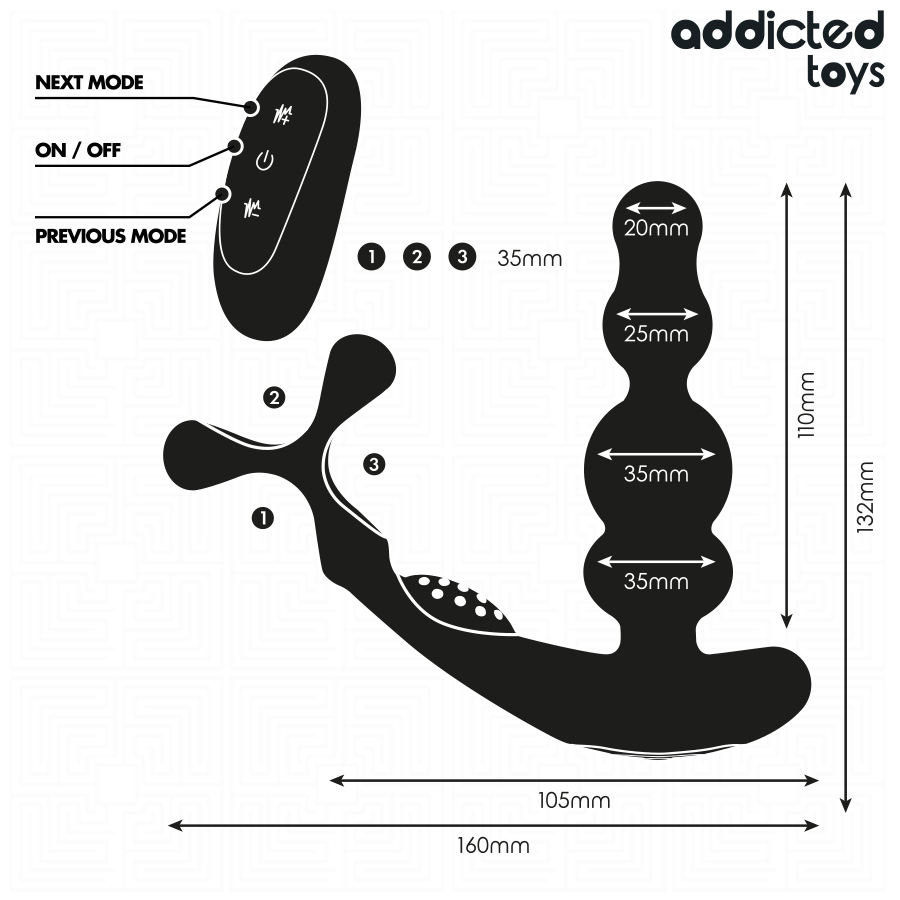 ADDICTED TOYS - MASSAGGIATORE PROSTATICO ROTANTE CON TELECOMANDO - immagine 7
