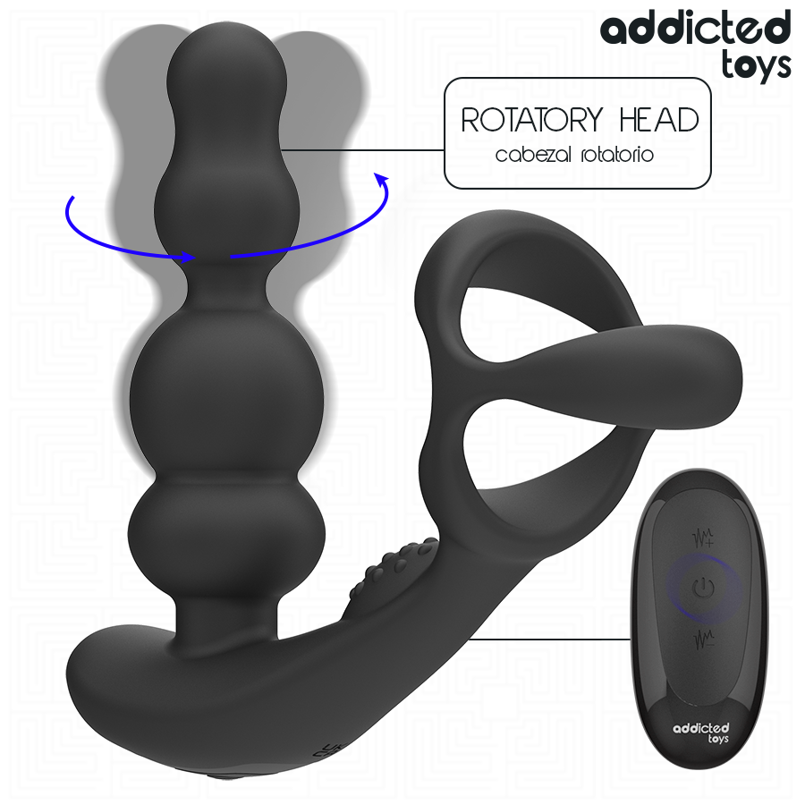ADDICTED TOYS - MASSAGGIATORE PROSTATICO ROTANTE CON TELECOMANDO - immagine 3