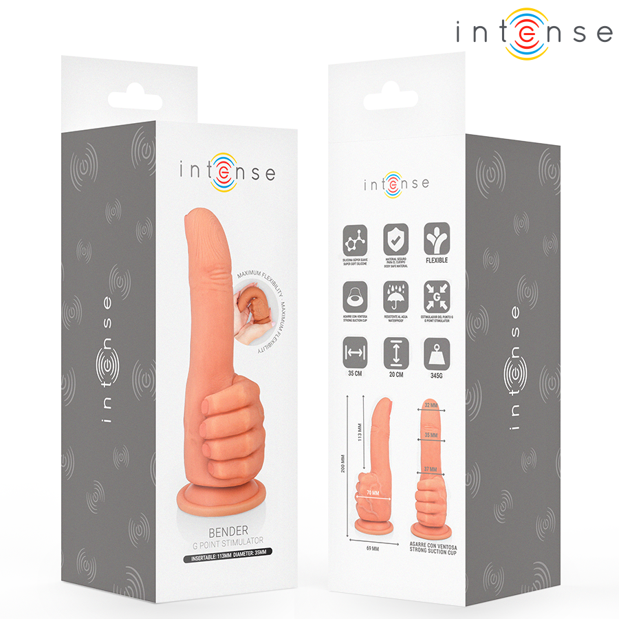 INTENSE - BENDER STIMOLATORE PUNTO G FLESSIBILE MANO 11,3 CM - immagine 5