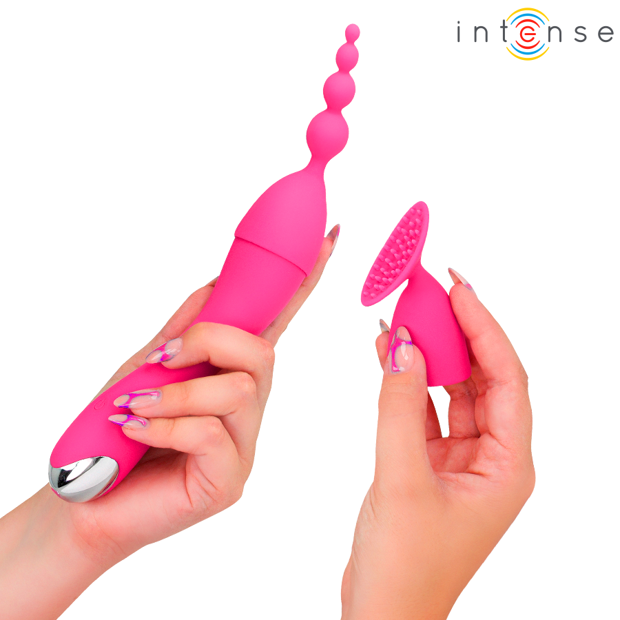 INTENSE - VIBRATORE CHER CON 20 MODALITÀ E TESTINE INTERCAMBIABILI - immagine 6