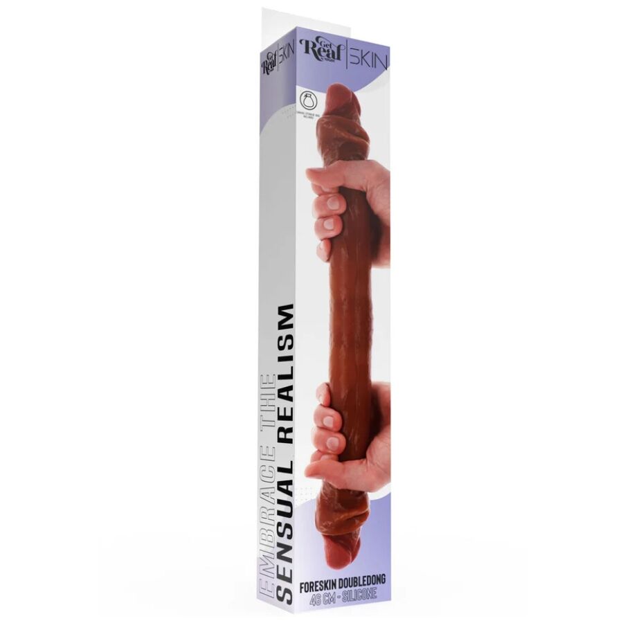 GET REAL - DILDO IN SILICONE A DOPPIA ESTREMITÀ CARAMELLO 46 CM - immagine 4