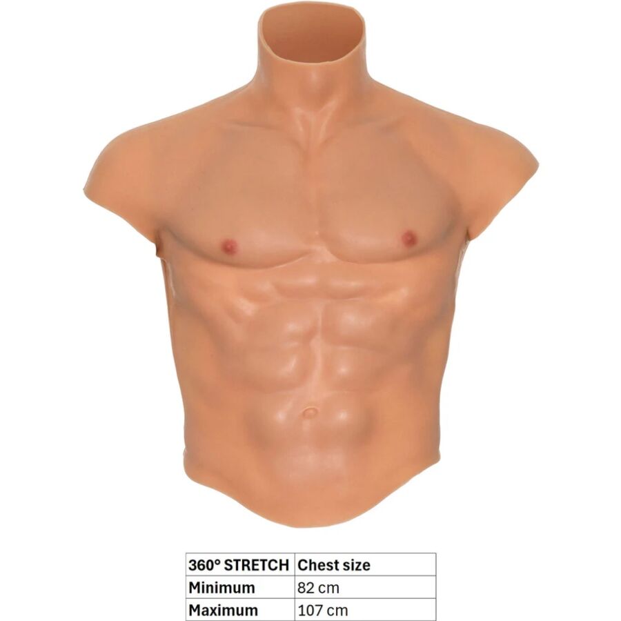 DESIDERIO NASCOSTO - MAGLIETTA ALTER EGO IN SILICONE CON TORSO MASCHILE E ADDOMINALI IN CARNE - immagine 5