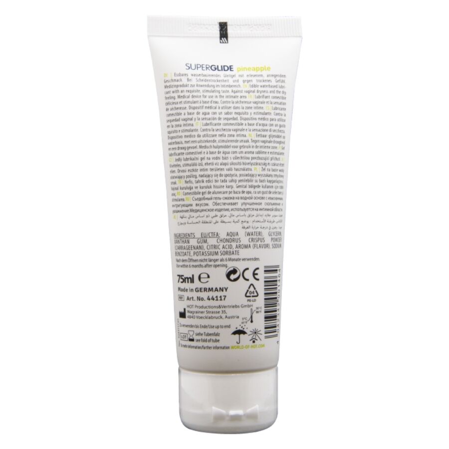 HOT - SUPERGLIDE LUBRIFICANTE COMMESTIBILI A BASE D'ACQUA ANANAS 75 ML - immagine 2